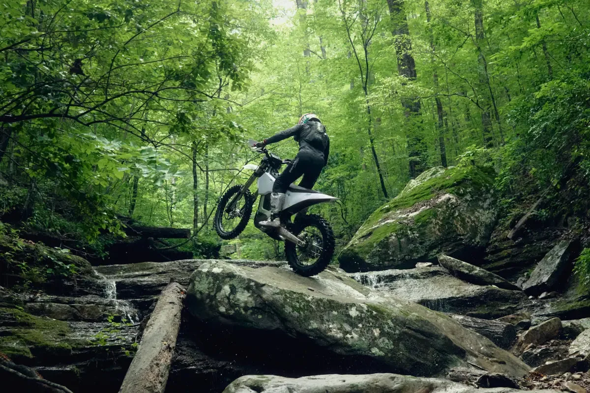 Max Beaupre riding the 805 RX over rocks
