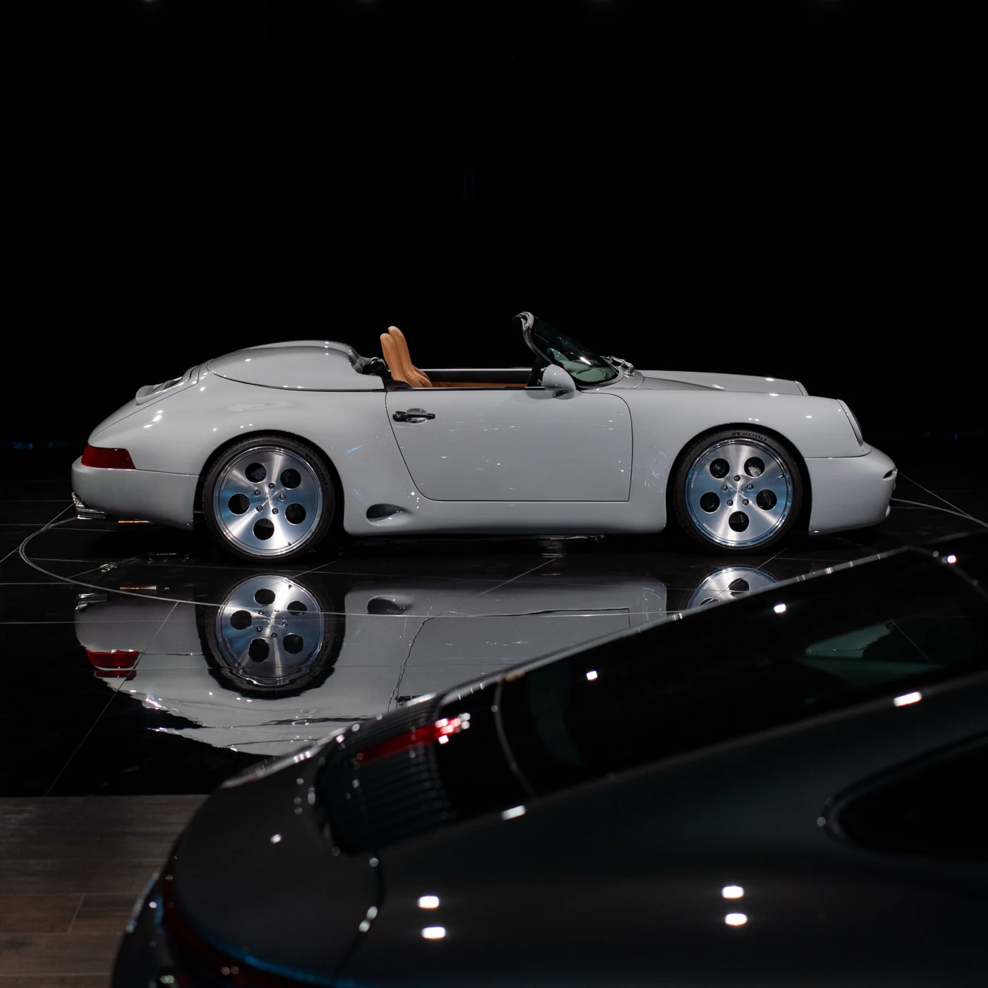 STROSEK Speedster in profile with tan leather seats